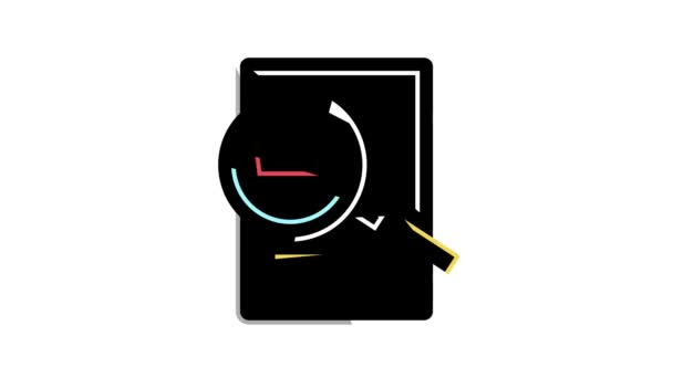 Producto investigación color icono animación — Vídeo de stock