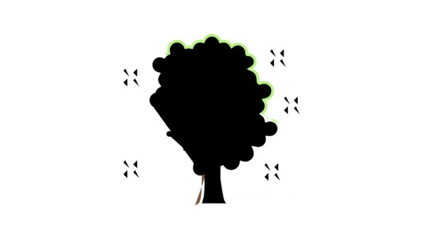 Servicios de cuidado de árboles animación icono de color — Vídeo de stock