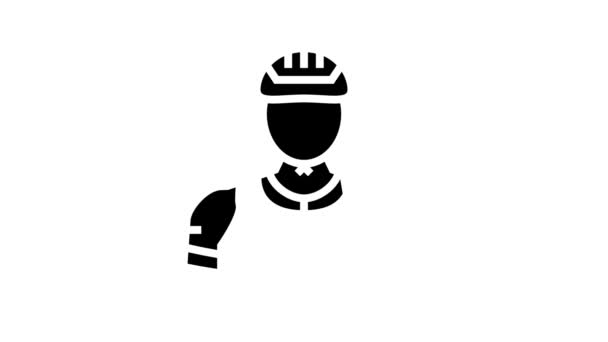Animação ícone de linha ciclista masculino — Vídeo de Stock
