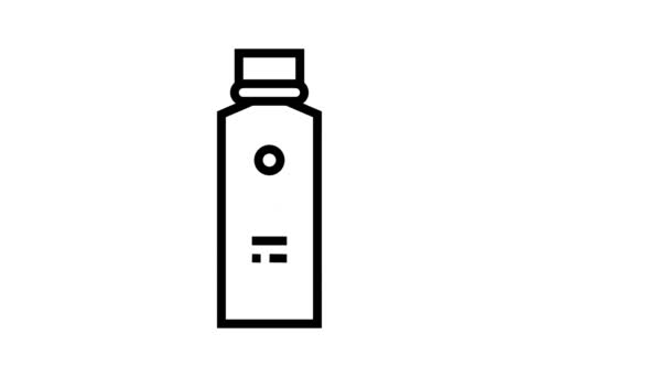 Descascar e rosto esfregar recipiente gel e descascar animação ícone linha de garrafa de sabão — Vídeo de Stock