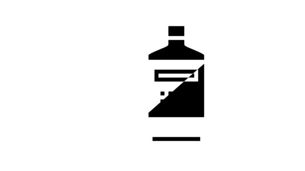 Nagellack remover flaskor linje ikon animation — Stockvideo