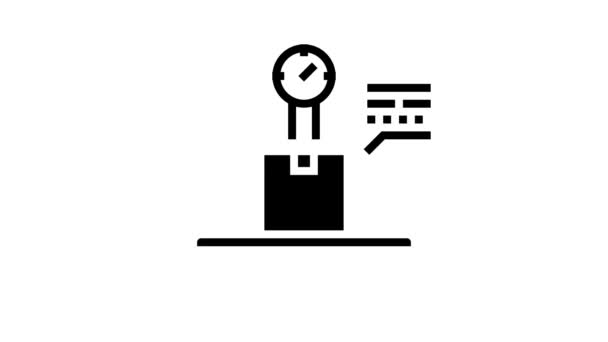 Animace ikon řádku poštovního měřítka — Stock video