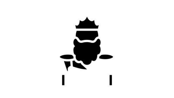 King kingdom line icon animation — Stock Video