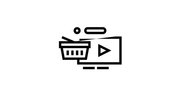 Product review lijn pictogram animatie — Stockvideo