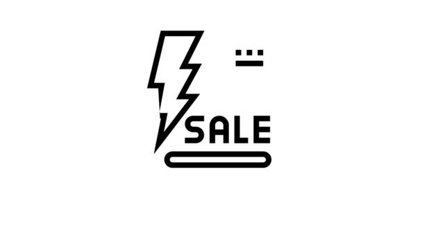 Flash sale line icon animation — Stockvideo