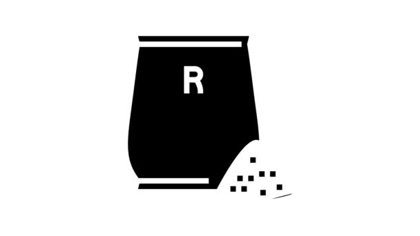 Rijstmeel pakket lijn pictogram animatie — Stockvideo