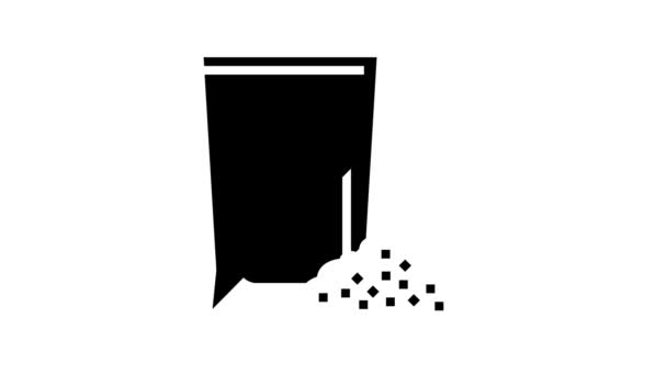 Línea de envasado de harina de avena icono de animación — Vídeo de stock