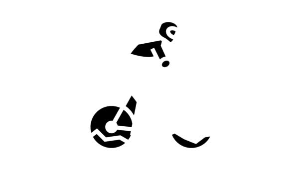 Mountain riding bike glyph icon animation — Stock Video