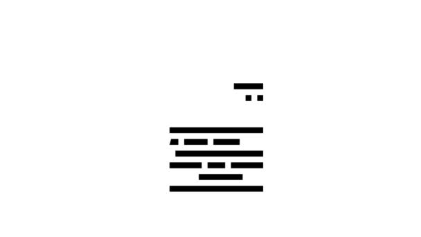 Note papier liste glyphe icône animation — Video