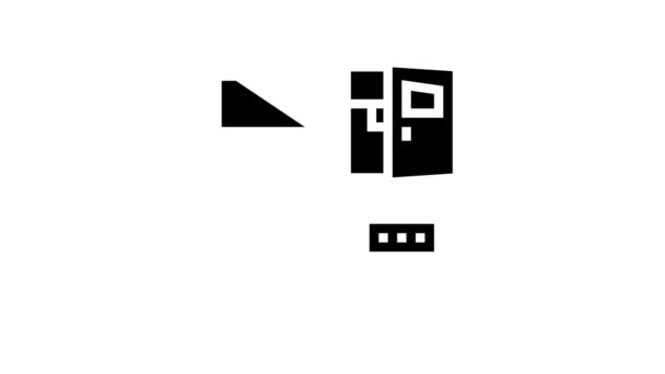 Postbus glyph pictogram animatie — Stockvideo