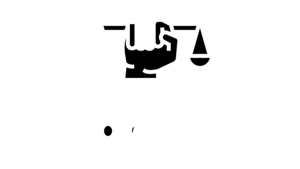 Animace ikon glyfu sociální spravedlnosti — Stock video