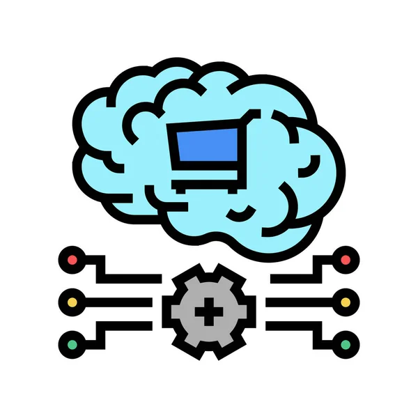 Tecnología de neuromarketing icono de color vector ilustración — Vector de stock