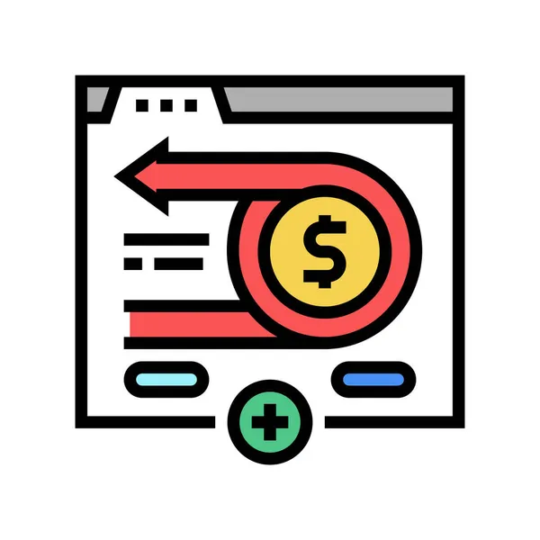 Money back color icon vector illustration — 스톡 벡터