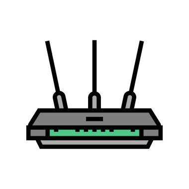 router elektronik ekipman renk vektör illüstrasyonu