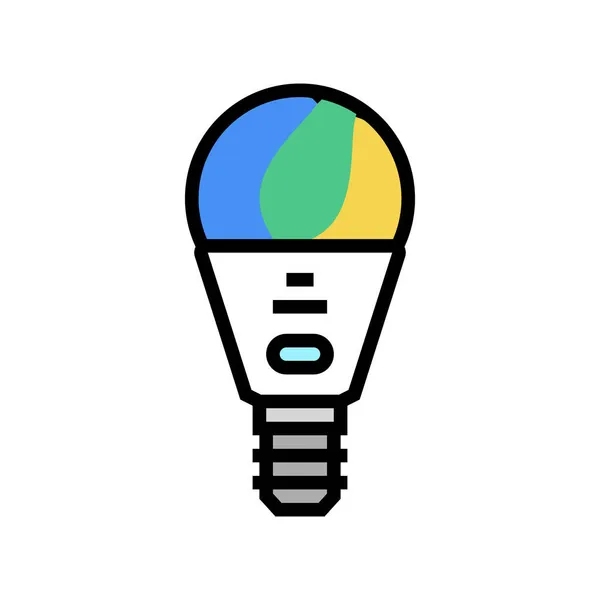 Inteligentne światło żarówki kolor ikony wektor ilustracji — Wektor stockowy