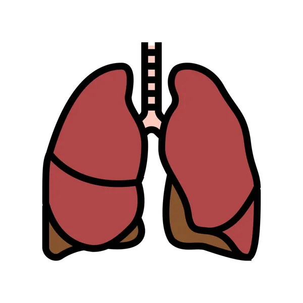 Pulmón órgano humano color icono vector ilustración — Vector de stock