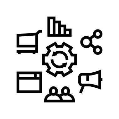 pazarlama model çizgisi vektör illüstrasyonu