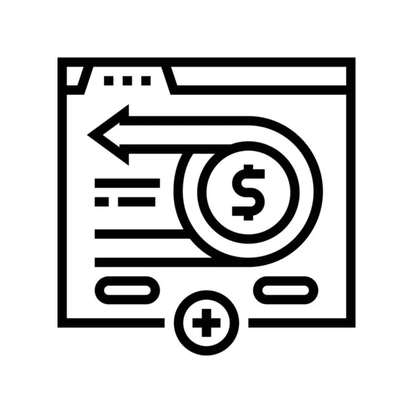 Dinero back line icono vector ilustración — Vector de stock