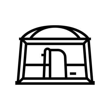çadır kamp çizgisi ikon vektör çizimi