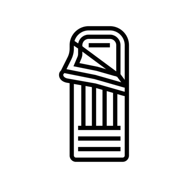 Saco de dormir línea icono vector ilustración — Vector de stock