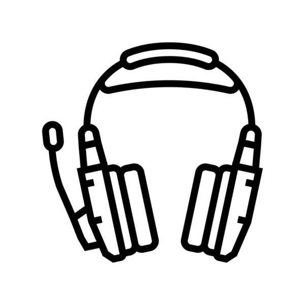 Gaming headphones line icon vector illustration — Stock Vector