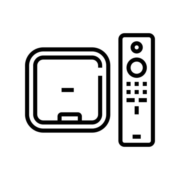 4k streaming speler lijn pictogram vector illustratie — Stockvector