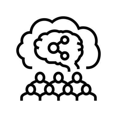 Sosyal zeka çizgisi ikonu vektör çizimi