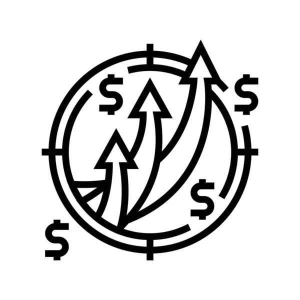 Cel i cel biznesowy linia ikona wektor ilustracja — Wektor stockowy