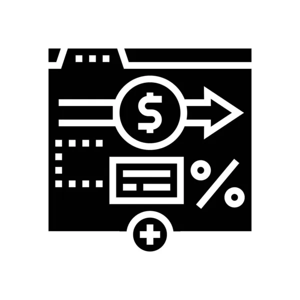 Comisión dinero glifo icono vector ilustración — Vector de stock