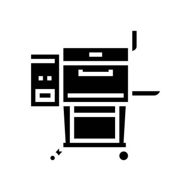 Izgara bbq ekipman kabartma vektör çizimi