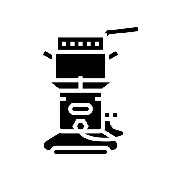 Friggitrice strumento per la cottura icona glifo vettoriale illustrazione — Vettoriale Stock
