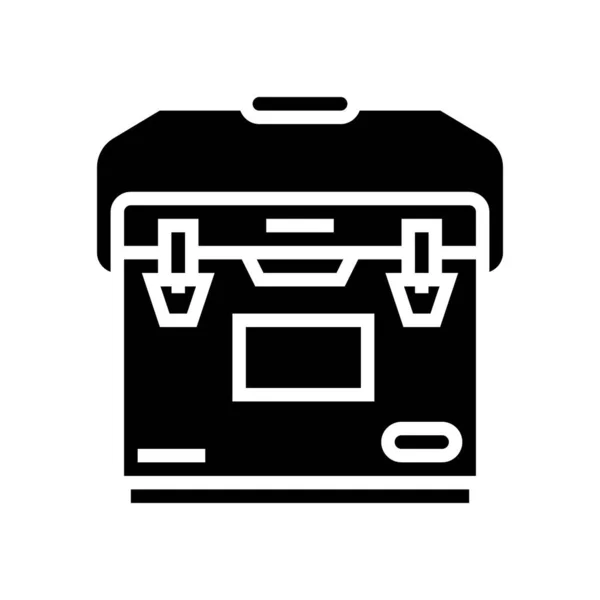 Camp refroidisseur glyphe icône vectoriel illustration — Image vectorielle
