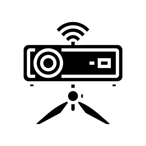 Smart wi-fi mini projektor glyph icon vektor illustration — Stockvektor