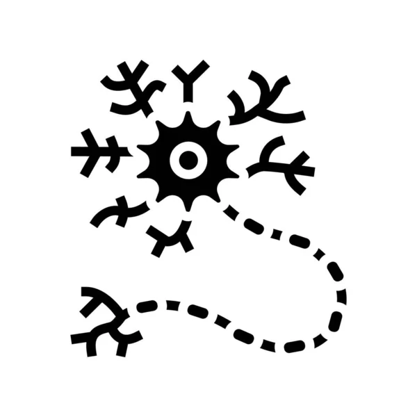 Neuronen menschliches Glyphen Symbol Vektor Illustration — Stockvektor