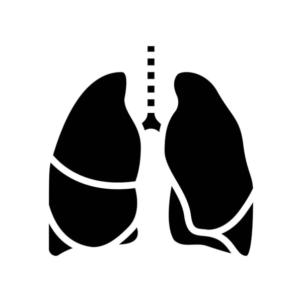 肺ヒト臓器グリフアイコンベクトル図 — ストックベクタ