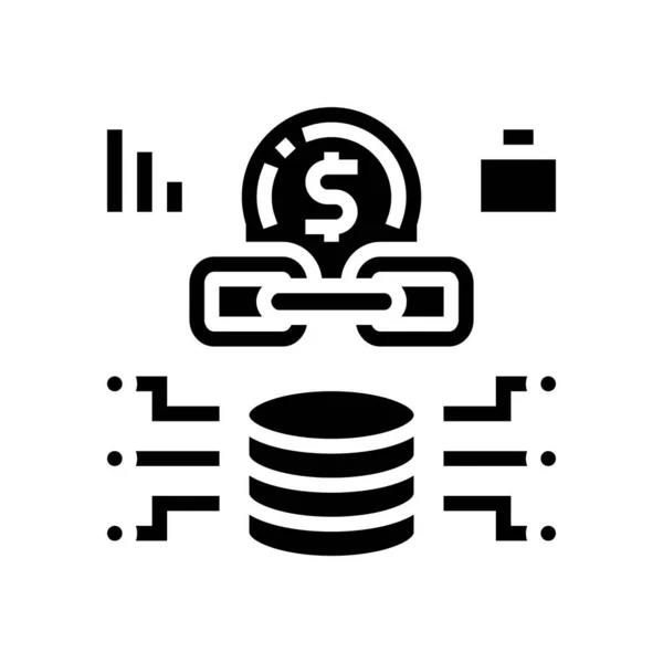 Centro de datos negocio glifo icono vector ilustración — Vector de stock