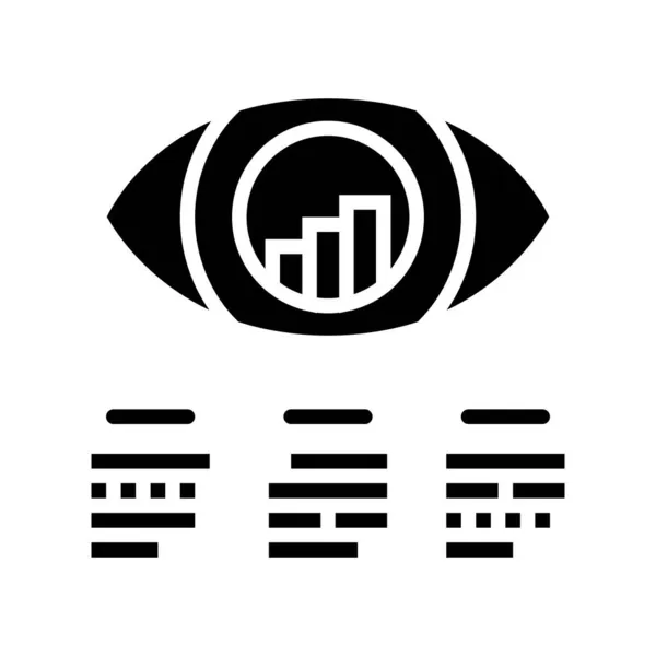 Üzleti stratégia jövőképe glyph ikon vektor illusztráció — Stock Vector