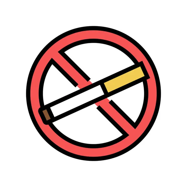 Tabac cigarettes addiction couleur icône vectoriel illustration — Image vectorielle