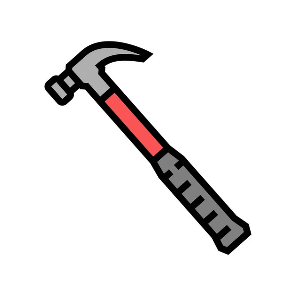 Claw hammer tool color icon vector illustration — Stock Vector