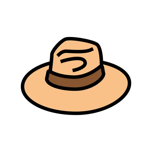 Sombrero cabeza accesorio color icono vector ilustración — Archivo Imágenes Vectoriales