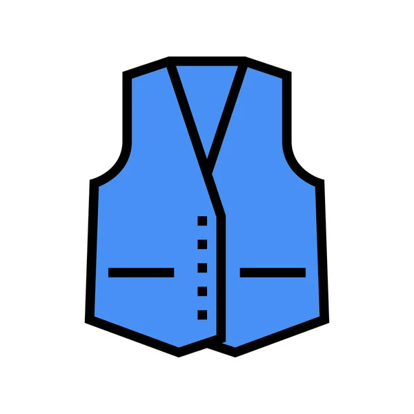 Väst formalwear textil kläder färg ikon vektor illustration — Stock vektor