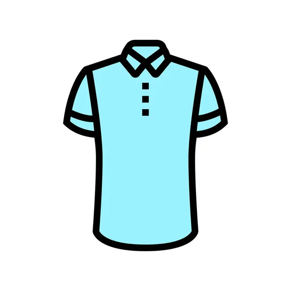 Polo tela ropa color icono vector ilustración — Vector de stock