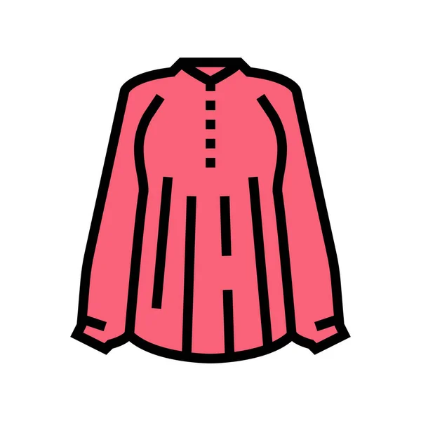 Bluz kumaşlı kadın renk ikonu vektör çizimi giyiyor — Stok Vektör