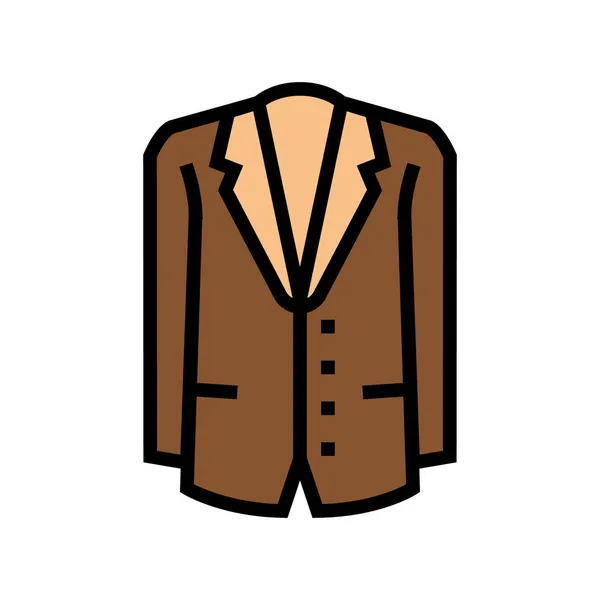 Traje ropa formal masculina icono de color vector ilustración — Vector de stock