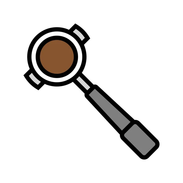 Portafilter咖啡工具颜色图标矢量插图 — 图库矢量图片