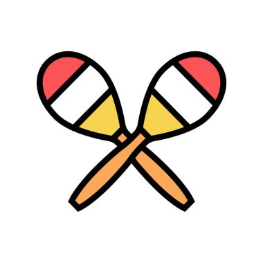 Maracas karnaval müzisyeni enstrüman rengi vektör illüstrasyonu