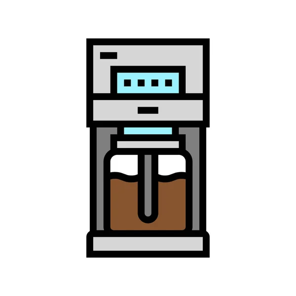 Tropfen Kaffee Brühmaschine Farbe Symbol Vektor Illustration — Stockvektor
