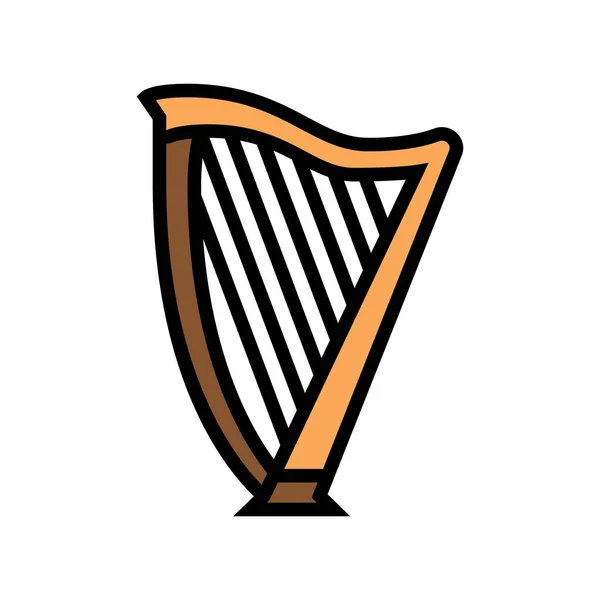 Harp symphonic instrument color icon vector illustration — Stock Vector