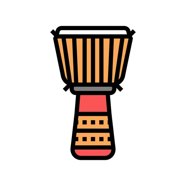 Djembe tambor instrumento color icono vector ilustración — Vector de stock