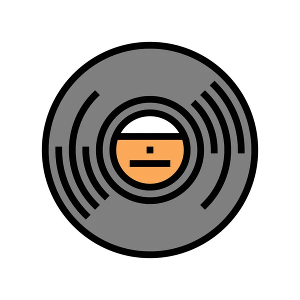 Vinyl accessoire voor het luisteren muziek pictogram vector illustratie — Stockvector